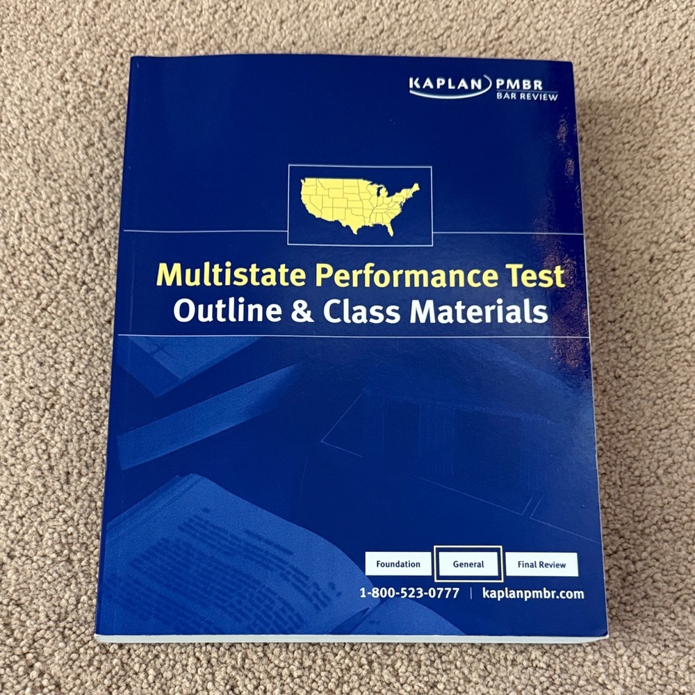 Kaplan PMBR Blue and Yellow Performance Test Guide